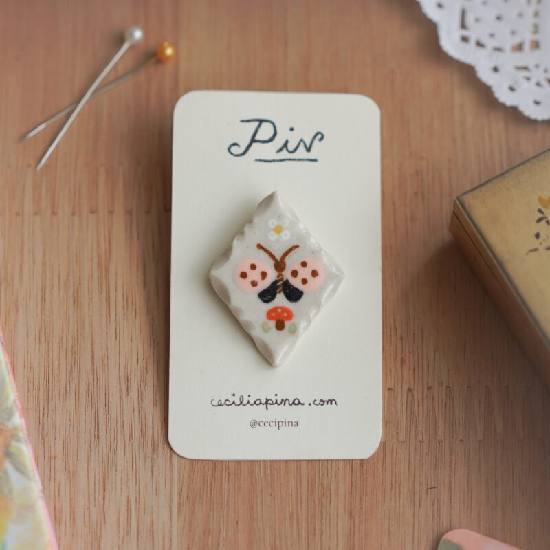 mariposa rosa / broche