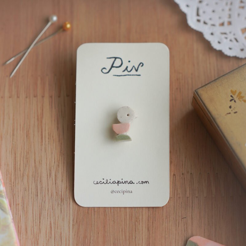 patito pina rosa / broche