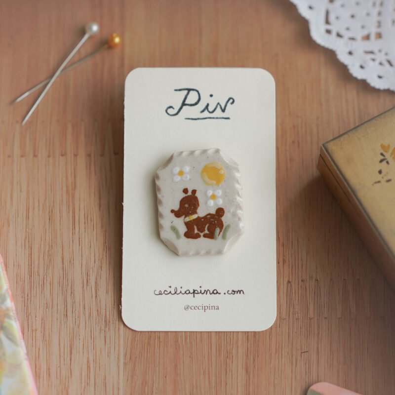 ciervo & sol / broche