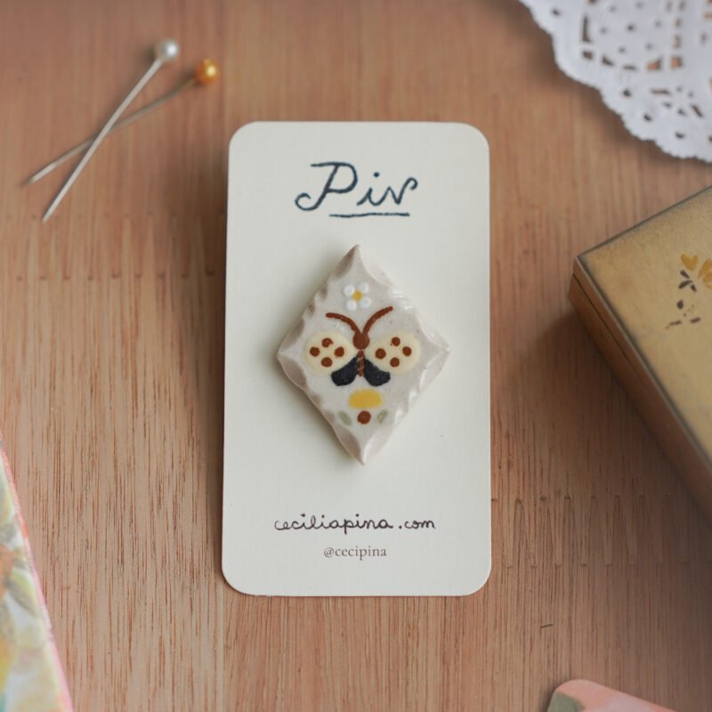 mariposa amarilla / broche