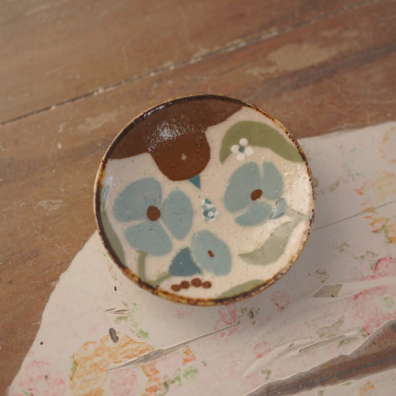 pájaro & flores azules / plato pequeño