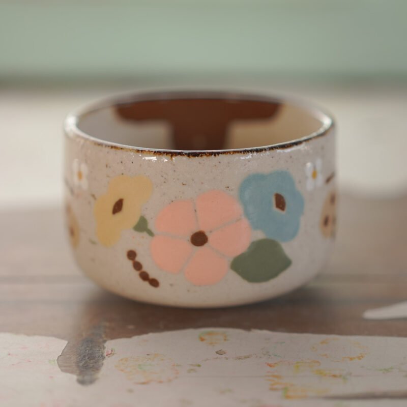 Té / Pájaro y anemonas de colores