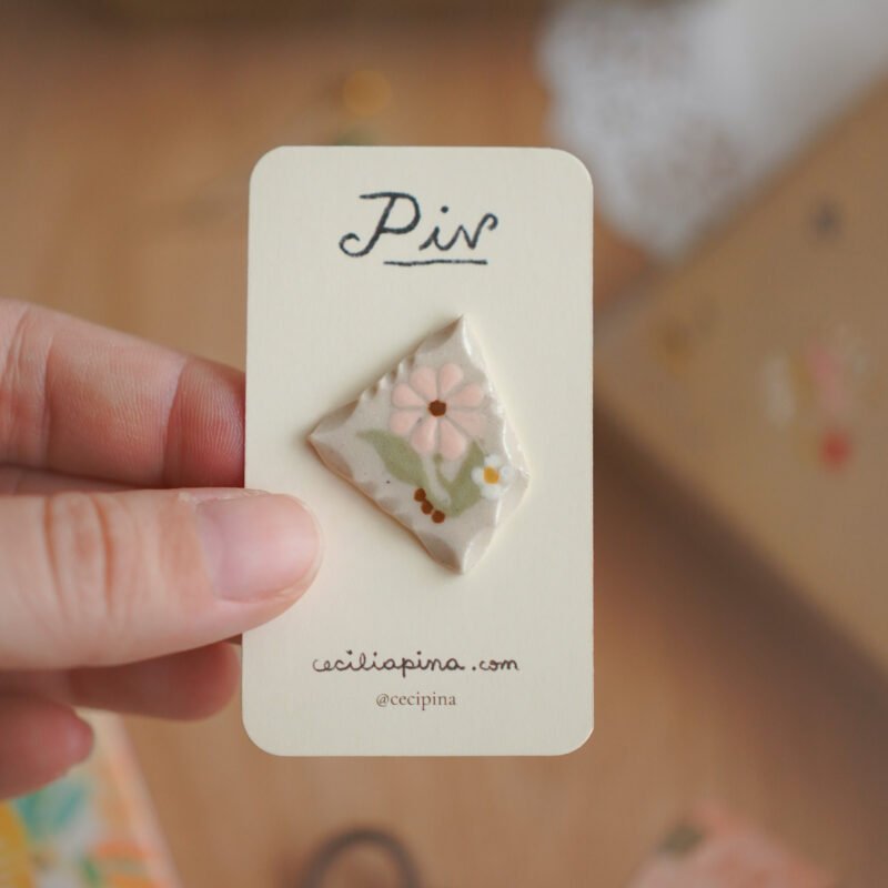 flor rosada / broche