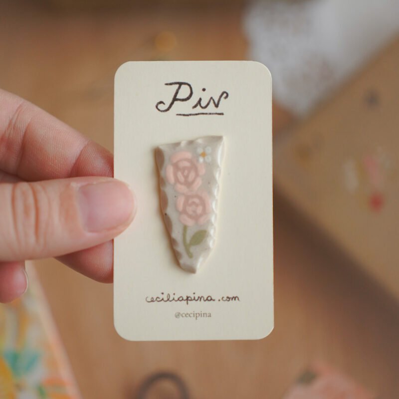rosas gemelas / broche