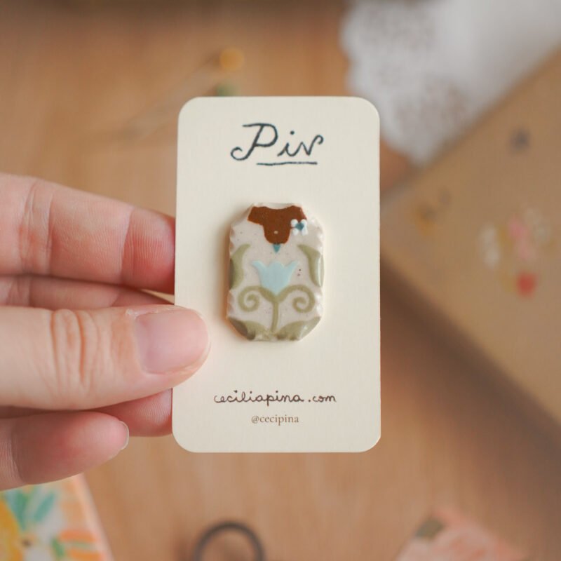 pájaro & flor princesa / broche