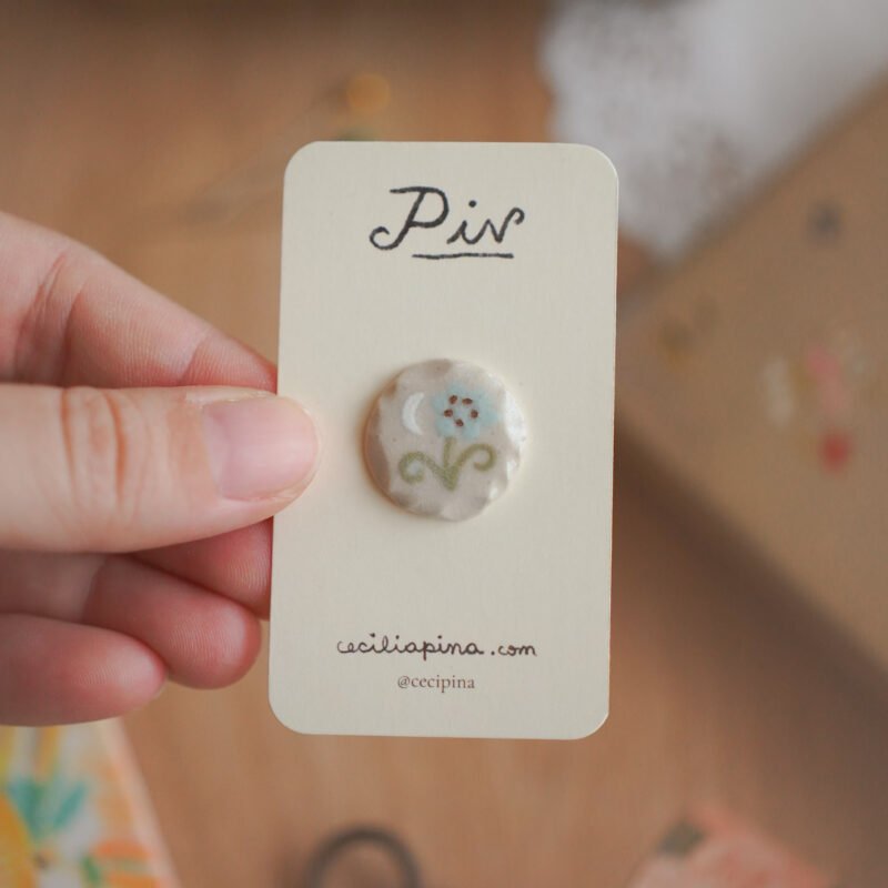 flor celeste & luna / broche
