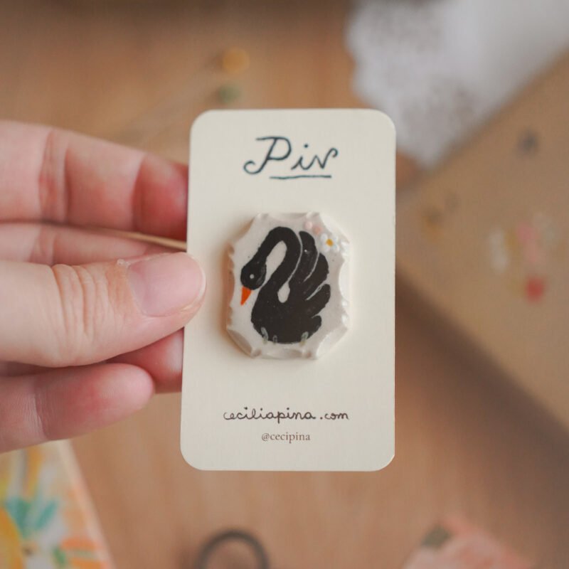 cisne negro / broche