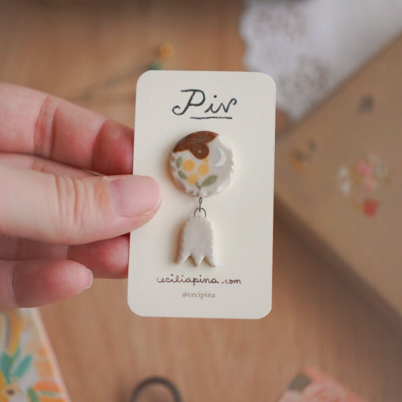 pájaro con campanitas / broche charm